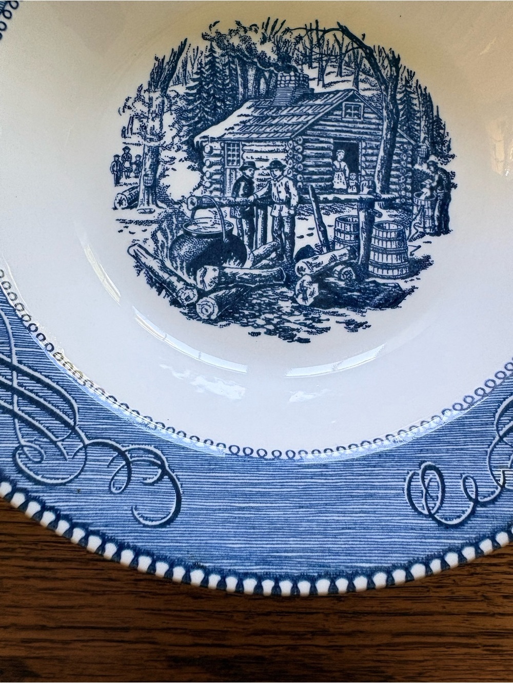 VTG Currier & Ives Maple Sugaring 9 inch bowl - Picture 6 of 12